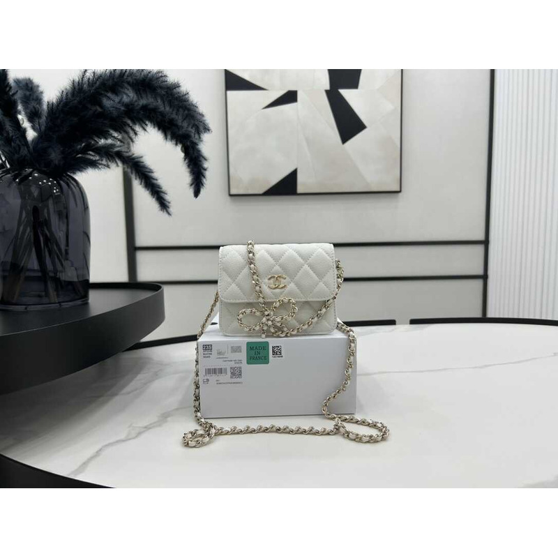 Ch*el mini flap lambskin white