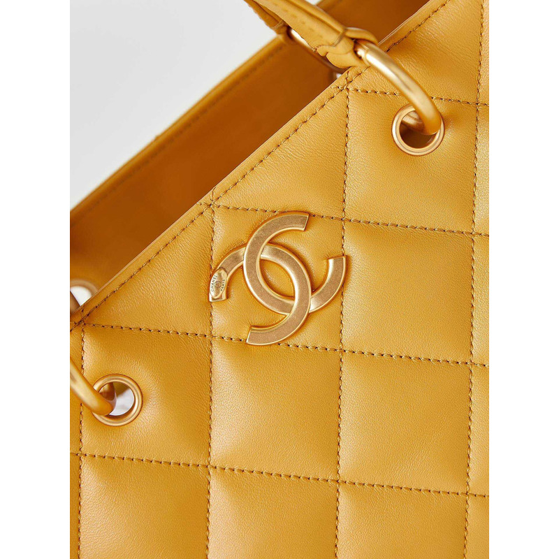 Ch*el quilted lambskin bag yellow