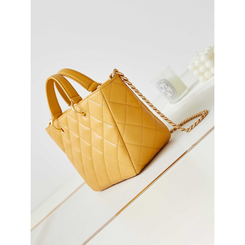 Ch*el quilted lambskin bag yellow