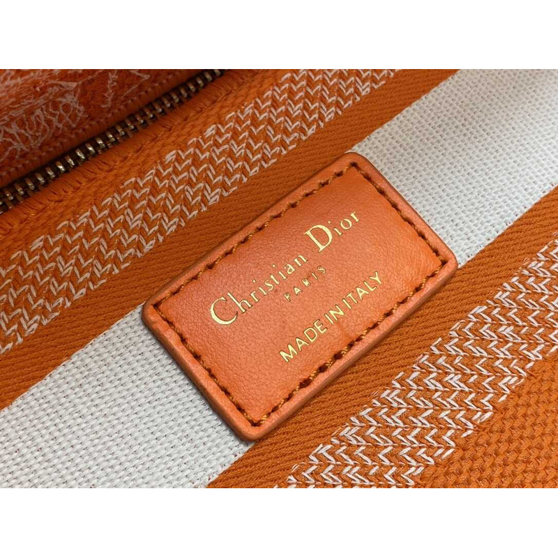 D*or medium lady d-lite bag embroidery orange