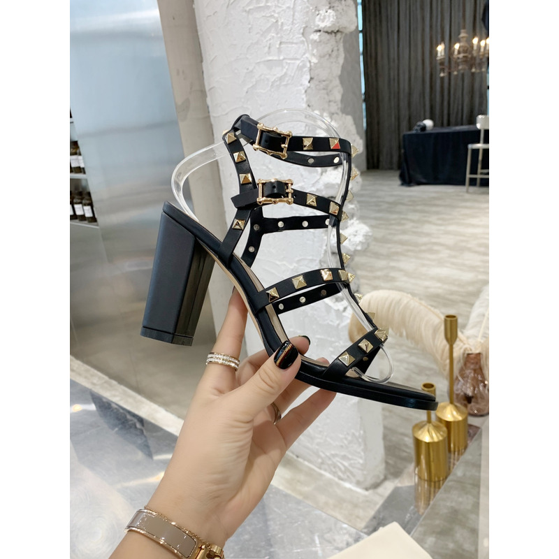 Valentino Garavani Black Rockstud HeelsWomen