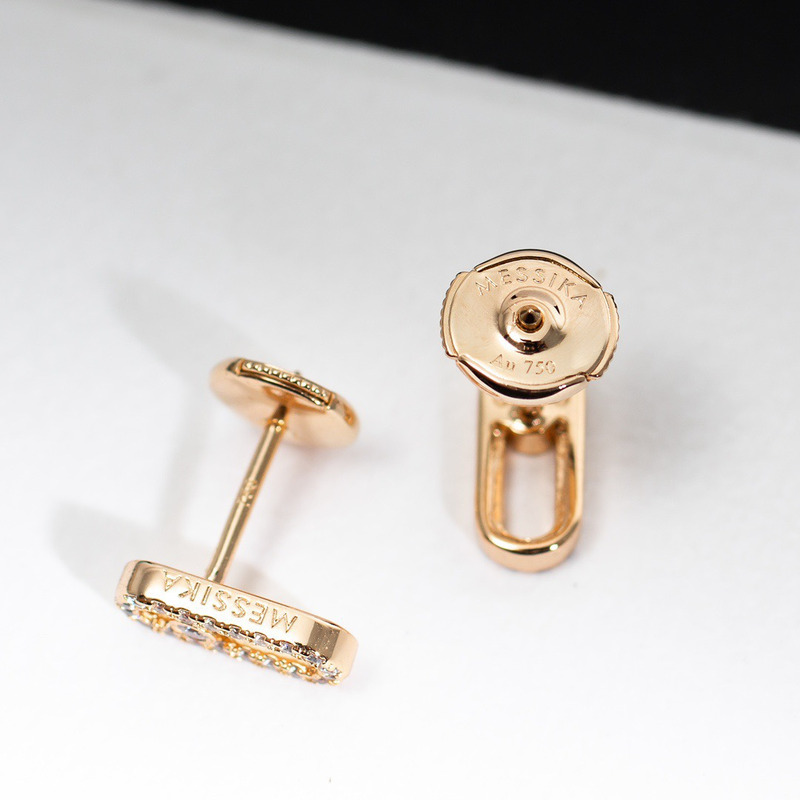 Messika Move Uno Diamond Cage Stud Earrings Gold