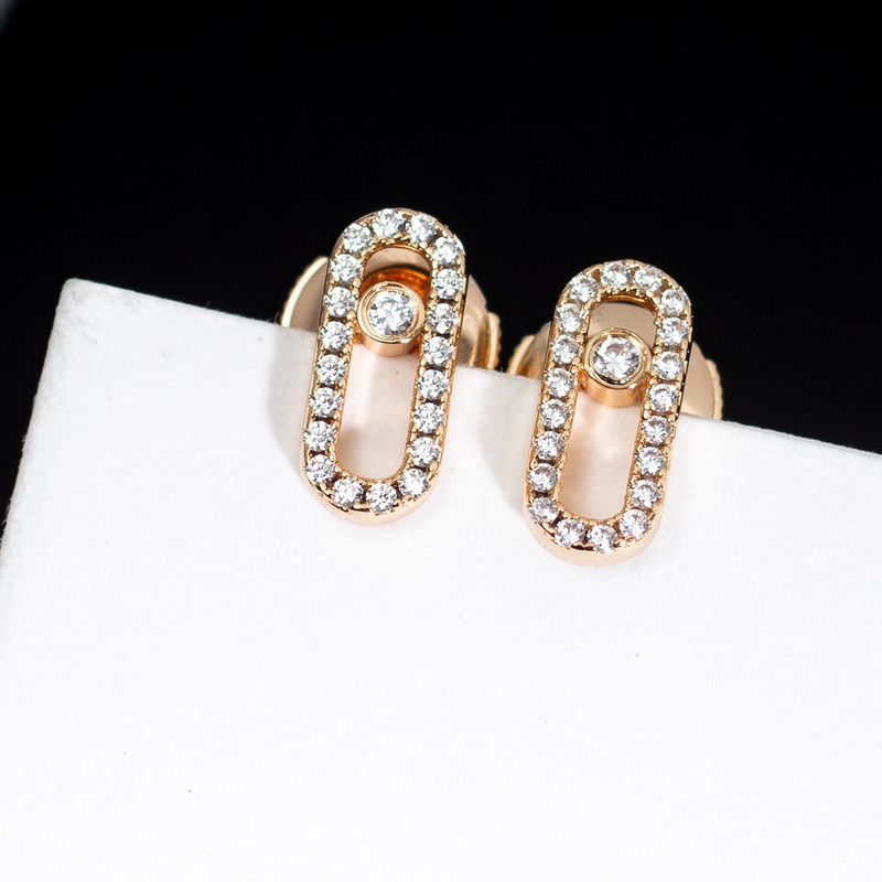 Messika Move Uno Diamond Cage Stud Earrings Gold