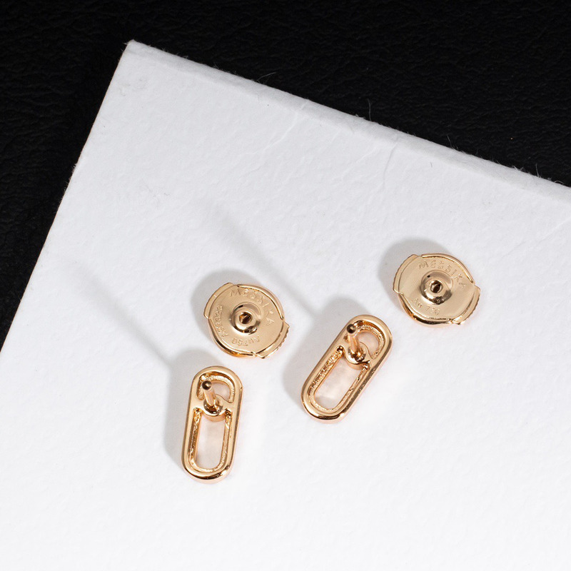 Messika Move Uno Diamond Cage Stud Earrings Gold