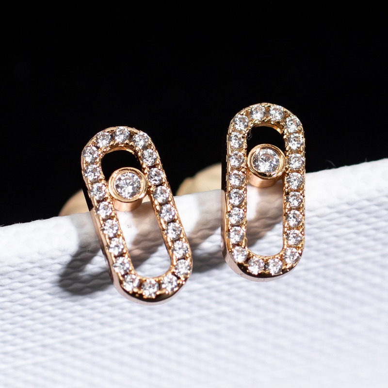 Messika Move Uno Diamond Cage Stud Earrings Gold