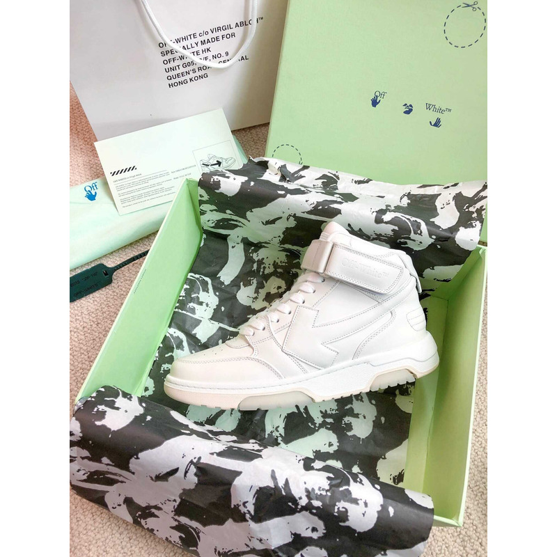 Off White Ooo Sartorial Stitching Mid-top Sneakers White