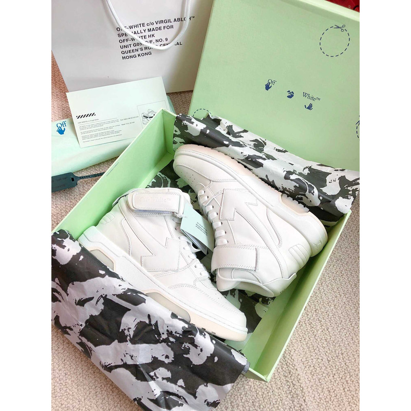 Off White Ooo Sartorial Stitching Mid-top Sneakers White