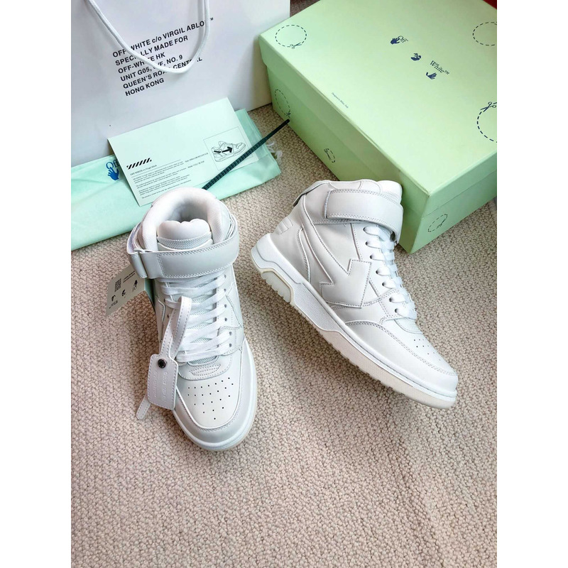 Off White Ooo Sartorial Stitching Mid-top Sneakers White