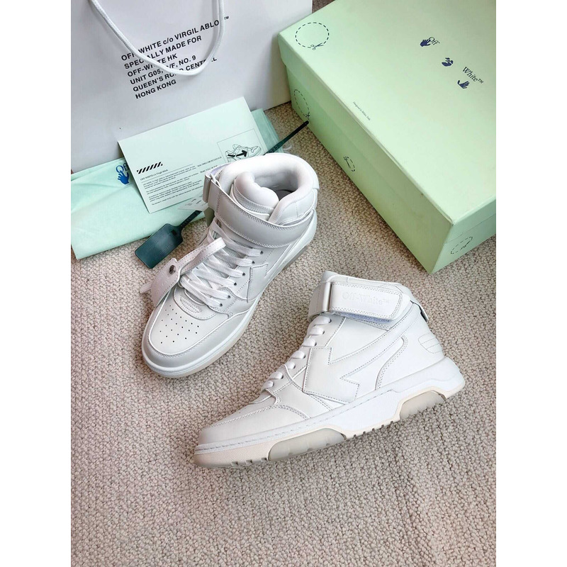 Off White Ooo Sartorial Stitching Mid-top Sneakers White