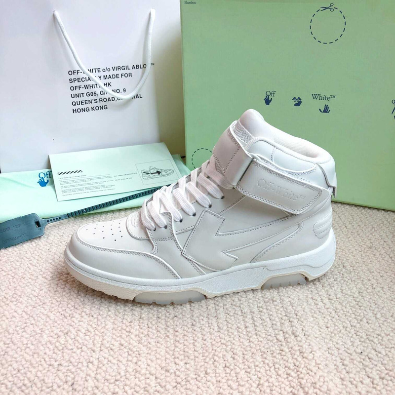 Off White Ooo Sartorial Stitching Mid-top Sneakers White