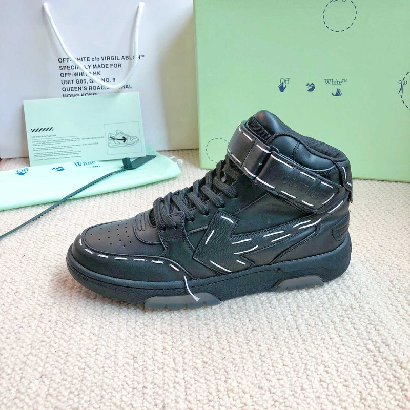 Off White Ooo Sartorial Stitching Mid-top Sneakers Black