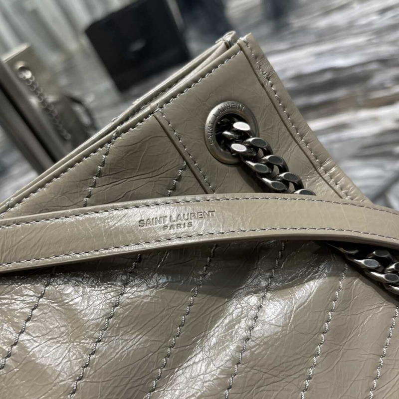 Saint Laurent Niki Leather Bag Gray