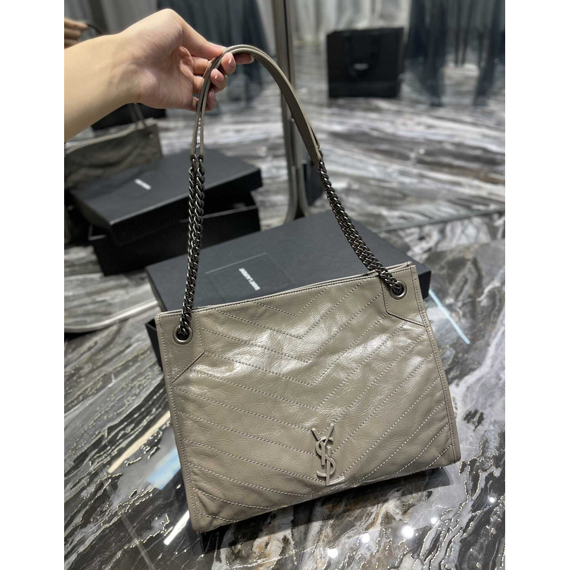 Saint Laurent Niki Leather Bag Gray