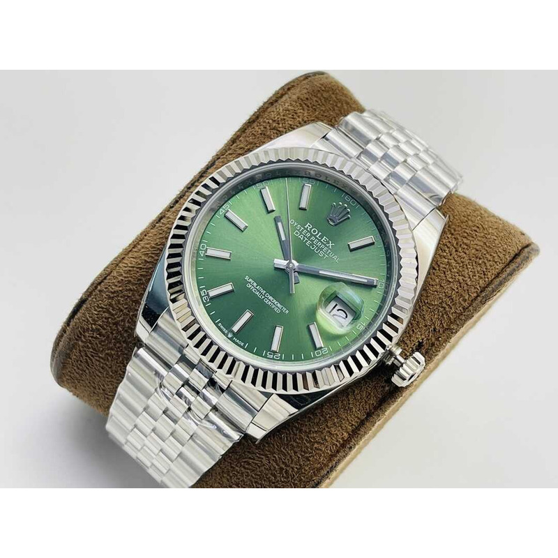 Rolex Oyster Perpetual White Rolesor Gold - Green Dial  C Factory Watches