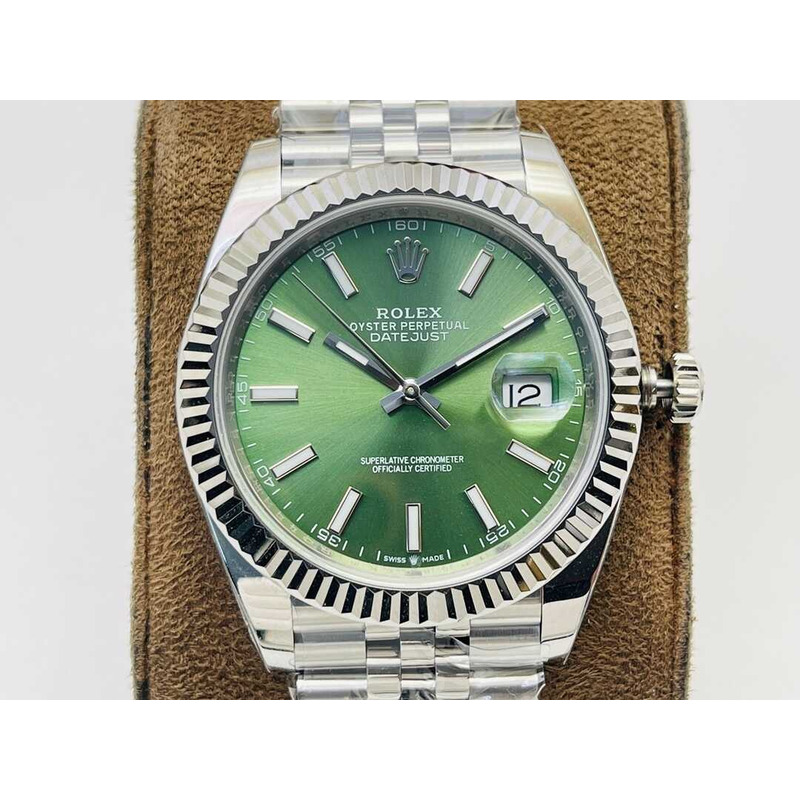 Rolex Oyster Perpetual White Rolesor Gold - Green Dial  C Factory Watches