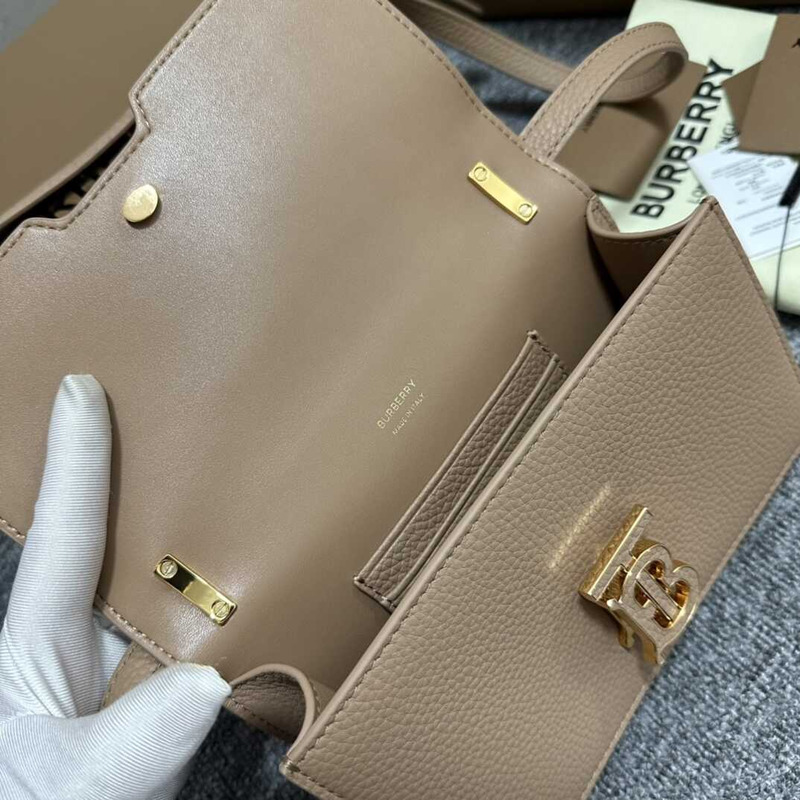 B**rry mini tb monogram lock bag beige brown