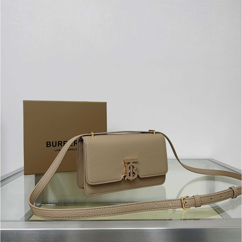 B**rry mini tb monogram lock bag beige brown