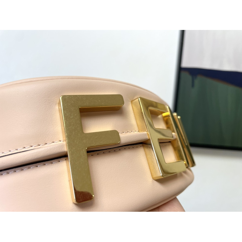 F**di F**digraphy small bag leather handbag light pink