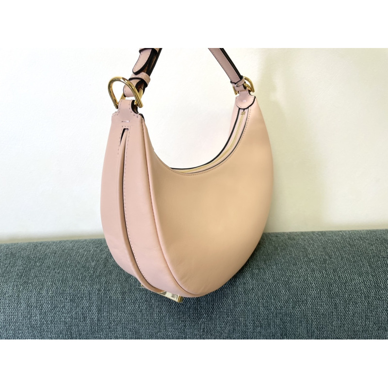 F**di F**digraphy small bag leather handbag light pink