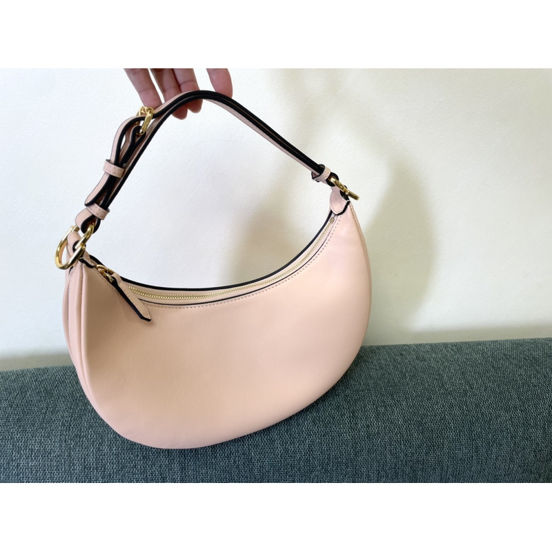 F**di F**digraphy small bag leather handbag light pink