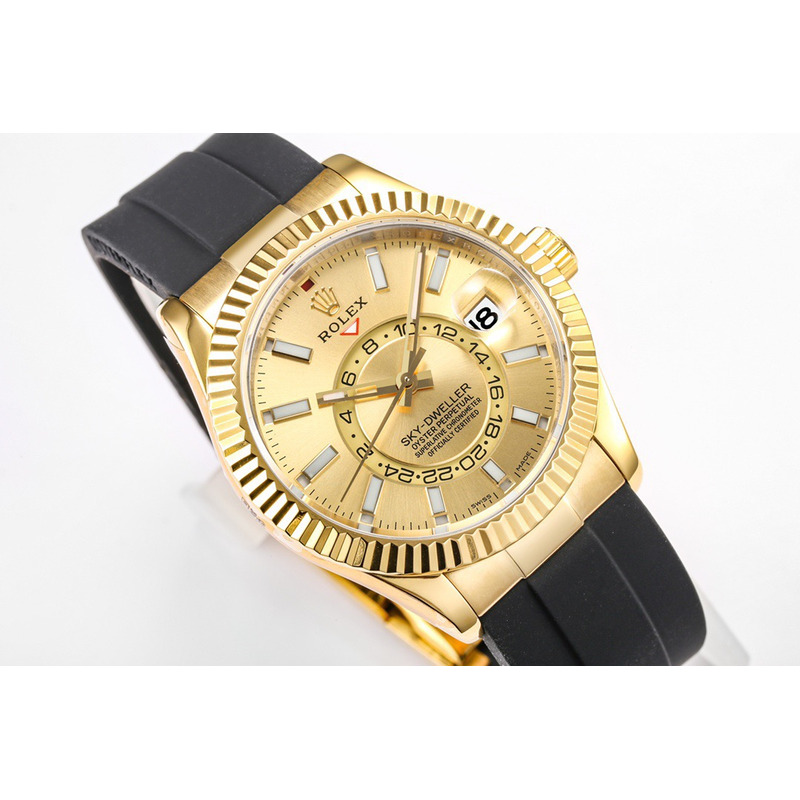 Rolex Sky-Dweller Wacth Gold And Black