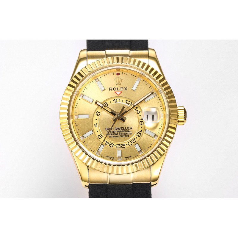 Rolex Sky-Dweller Wacth Gold And Black