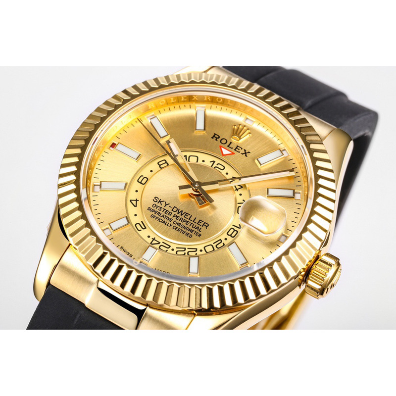 Rolex Sky-Dweller Wacth Gold And Black