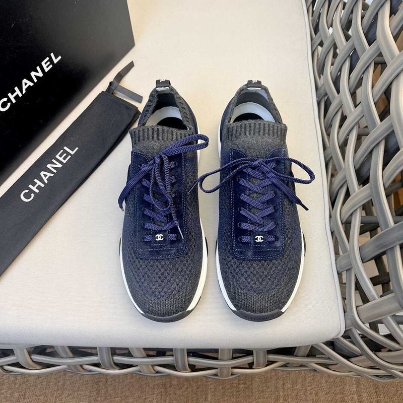 Ch*el sneakers blue and gray