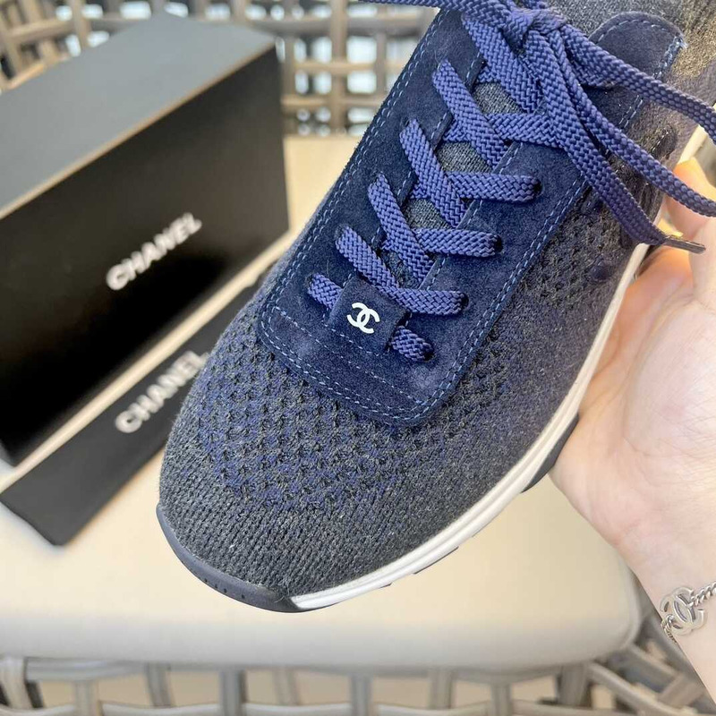 Ch*el sneakers blue and gray