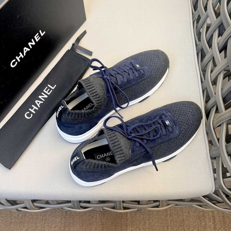 Ch*el sneakers blue and gray