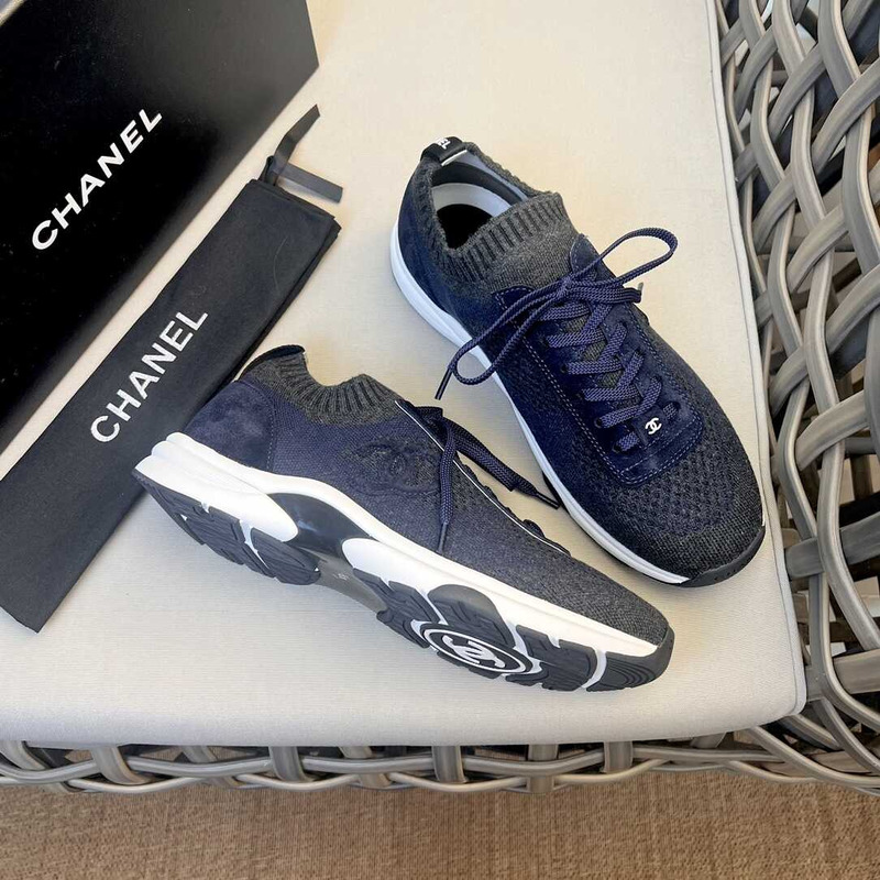 Ch*el sneakers blue and gray