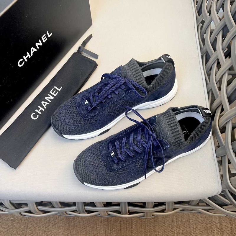 Ch*el sneakers blue and gray