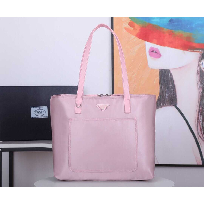 Pra*a recycled nylon tote bag pink