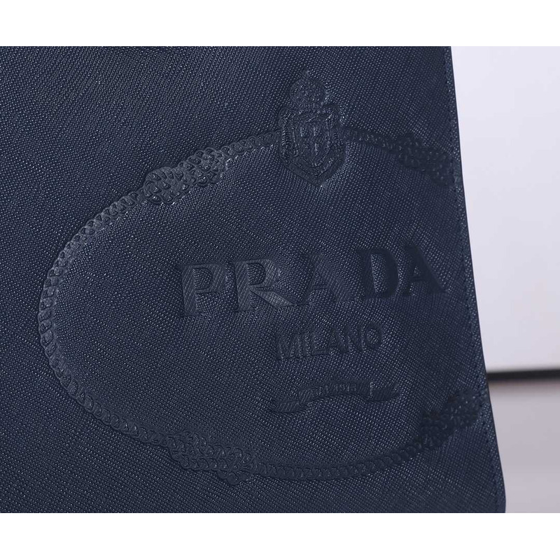 Pra*a saffiano leather briefcase dark blue