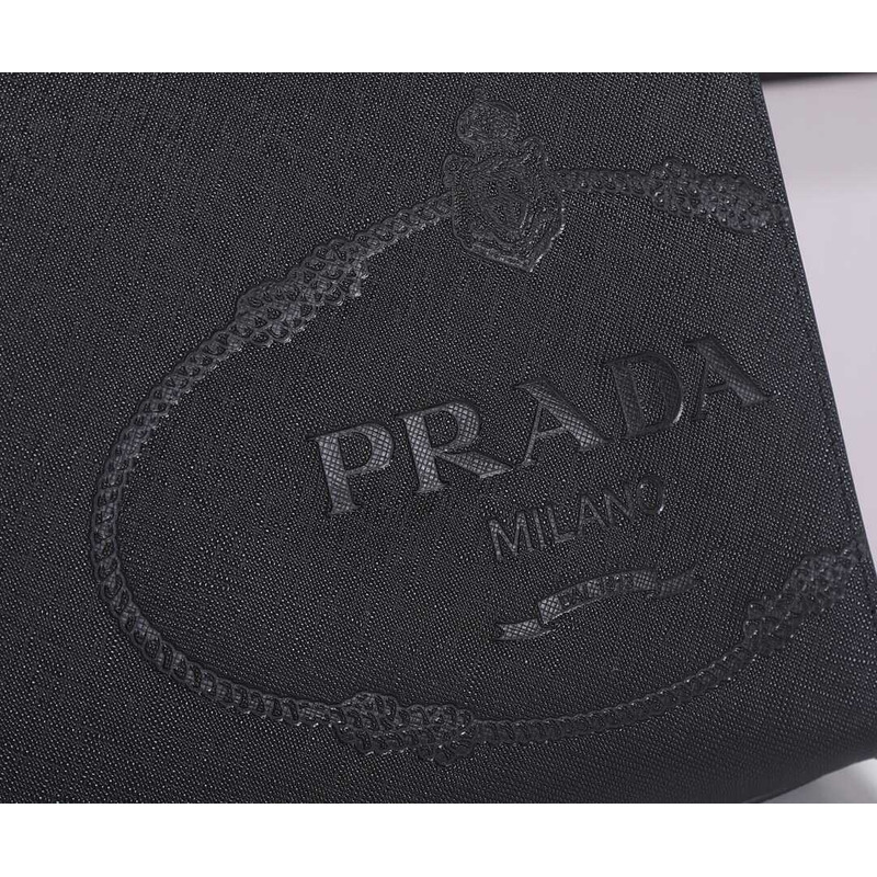 Pra*a saffiano leather briefcase black