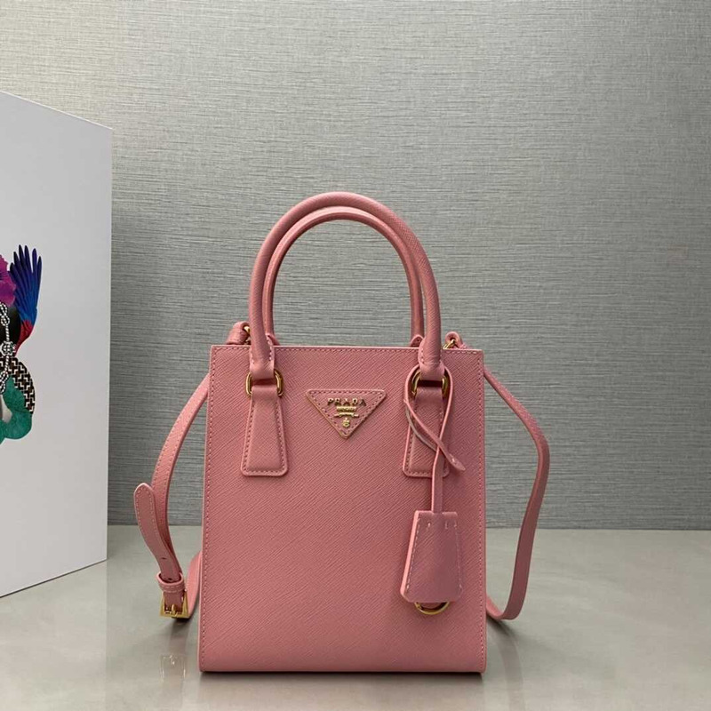 Pra*a saffiano leather handbag pink