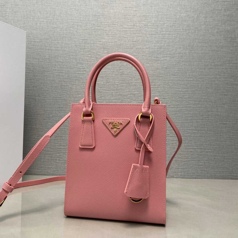 Pra*a saffiano leather handbag pink