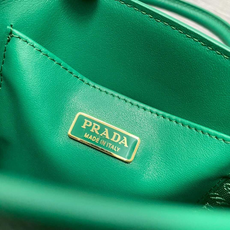 Pra*a saffiano leather handbag green