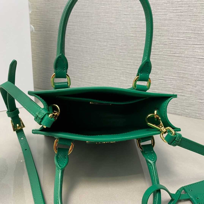 Pra*a saffiano leather handbag green