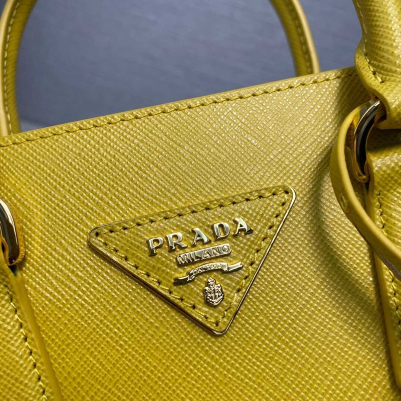 Pra*a saffiano leather handbag yellow