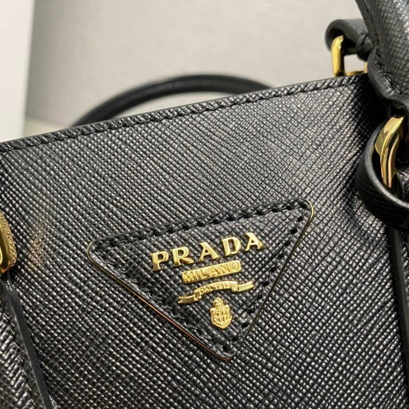 Pra*a saffiano leather handbag black