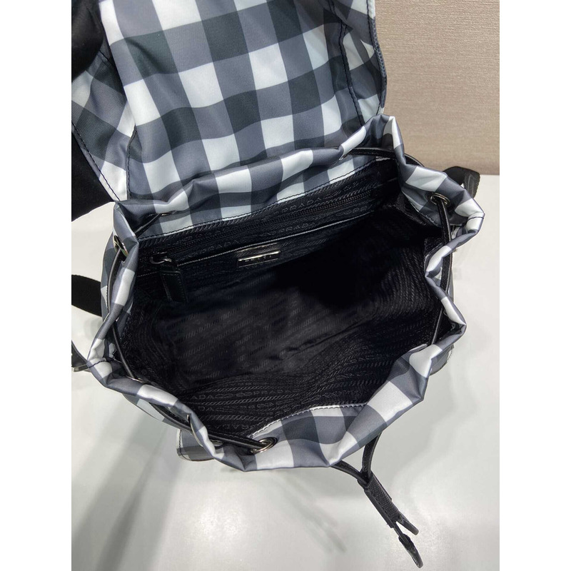 Pra*a small printed re-nylon backpack black