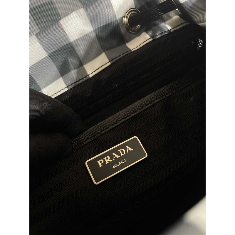 Pra*a small printed re-nylon backpack black