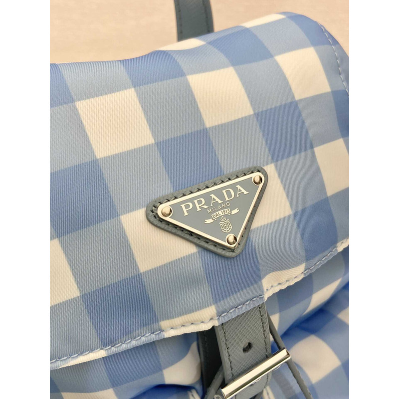 Pra*a small printed re-nylon backpack blue