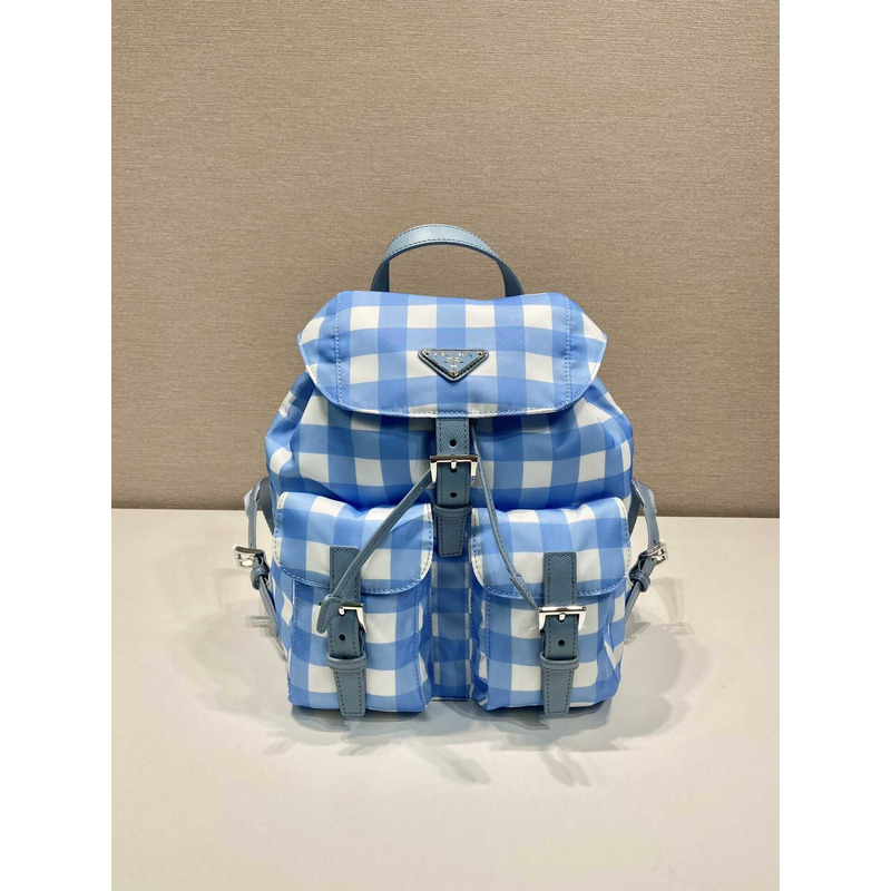 Pra*a small printed re-nylon backpack blue