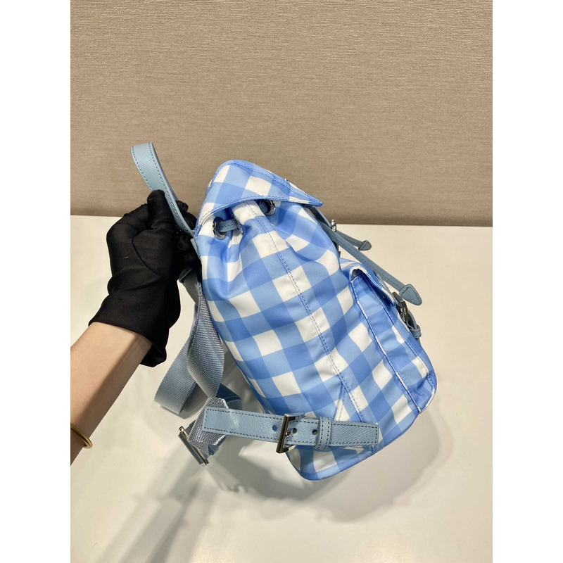 Pra*a small printed re-nylon backpack blue