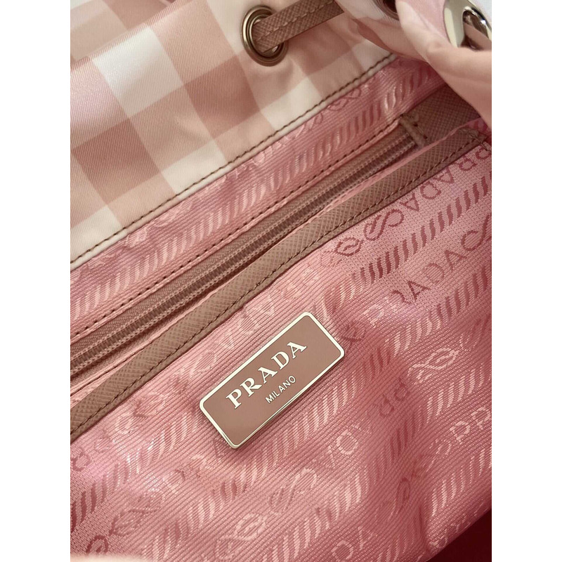 Pra*a small printed re-nylon backpack pink