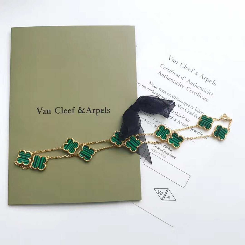 Vintage Alhambra Malachite Necklace