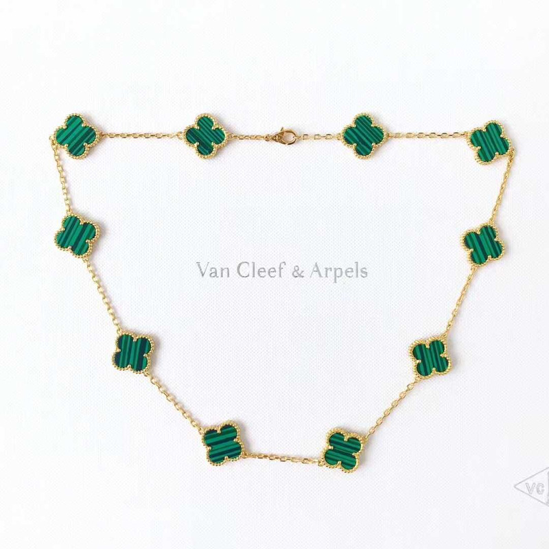 Vintage Alhambra Malachite Necklace