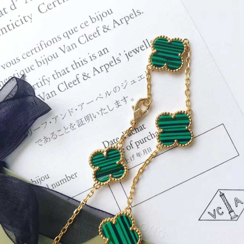 Vintage Alhambra Malachite Necklace